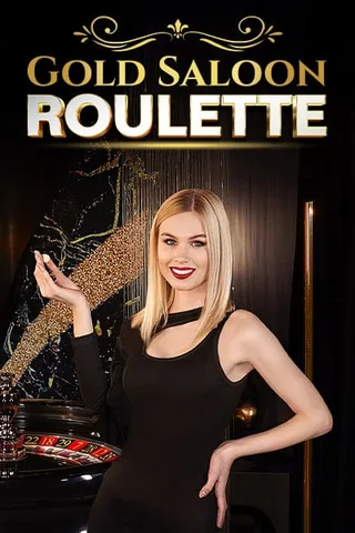 Gold Saloon Roulette: Titelkarte mit Croupière und Roulettekessel Gold Saloon Roulette: Titelkarte mit Croupière und Roulettekessel